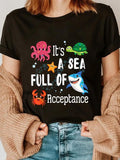 cotton Ocean Animals Autism & Normal Mouthless cat'WB shield WB shield Sea Full FOG Acceptance T-Shirt casual Fashion...