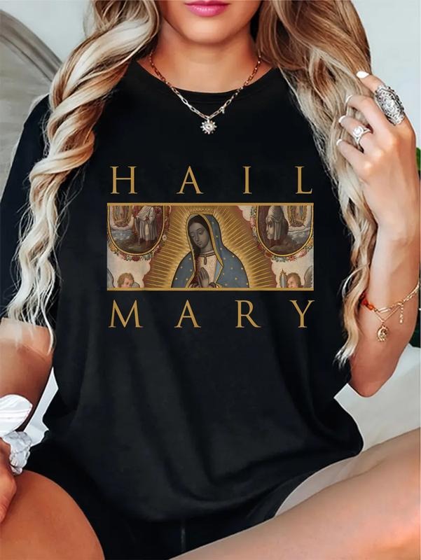 cotton Our Lady FOG Guadalupe Shirt Catholic Hail Mary T-Shirt casual Fashion graphic tees for women Hoodie, Sweatshirt