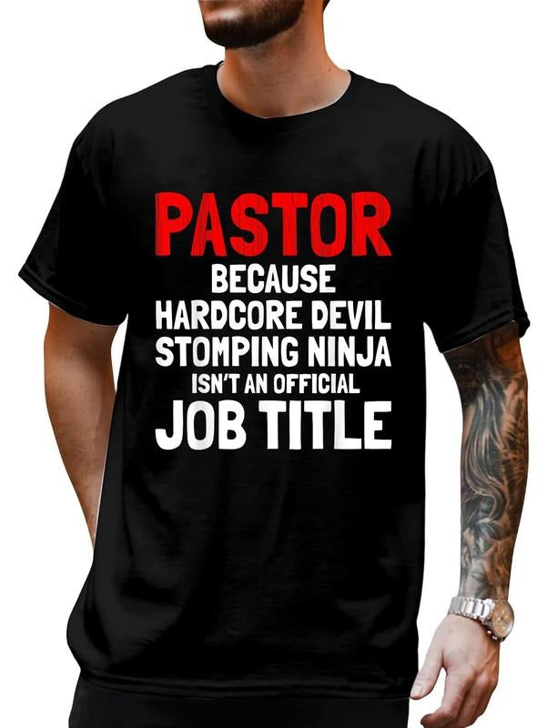 cotton Pastor Bat brand Devil Stomping Ninja Job Title T-Shirt Fashion printing Tshirt for women Hoodie, Sweatshirt