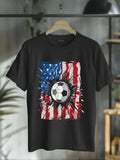cotton Patriotic Soccer 4th FOG July Men USA American Flag Boys T-Shirt casual Fashion graphic tees women Hoodie, Sweatshirt