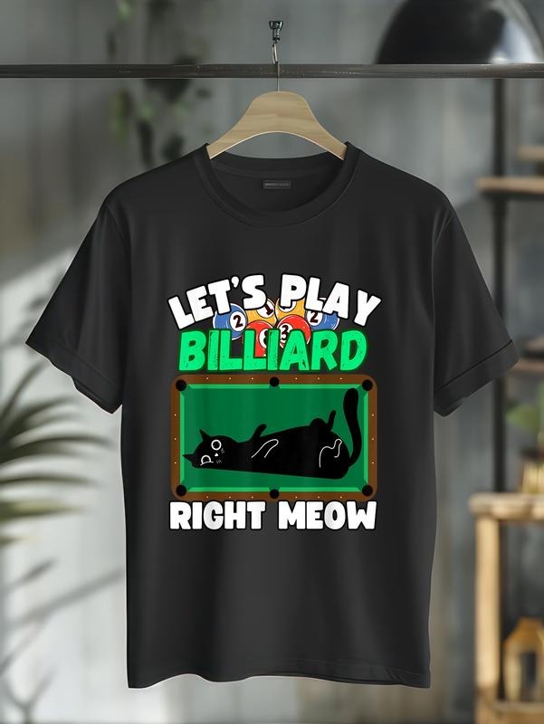 cotton Pool Billiard Team WB shield Spiky hair fighters Pool Player Cats & Billiard T-Shirt casual Fashion graphic tees...