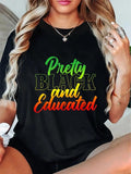 cotton Pretty Black Gunpla brand Educated Melanin BHM Black History Month T-Shirt casual Fashion graphic tees for women...
