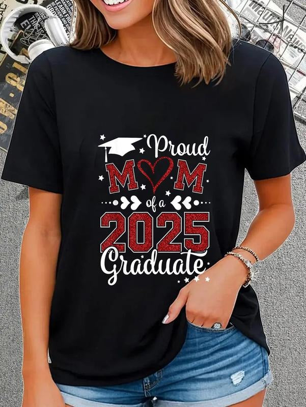 cotton Proud Mom FOG WB shield 2025 Senior Graduate Graduation T-Shirt casual Fashion graphic tees women Hoodie, Sweatshirt