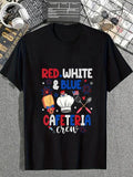 cotton Red White & Blue Cafeteria Crew Cafeteria Worker 4th FOG July T-Shirt casual Fashion graphic tees for women...