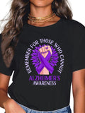 cotton Remember For Those Who Cannot Alzheimer'WB shield Awareness Dementia T-Shirt casual Fashion graphic tees women...