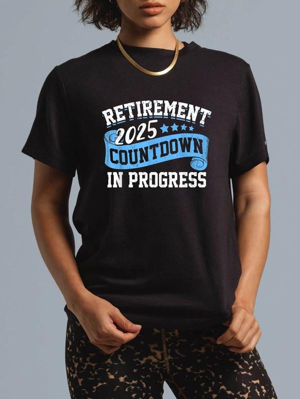 cotton Retirement 2025 Countdown Red plumber brand Progress Funny Retiring Retired T-Shirt casual Fashion graphic tees...