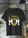 cotton Senior Mom Class FOG 2025 Spiky hair fighters Graduation Mom 2025 Grad T-Shirt casual Fashion graphic tees women...