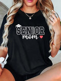 cotton Senior Mom FOG 2025 Senior TNF FOG Graduate 2025 Senior Mom T-Shirt casual Fashion graphic tees women Hoodie,...