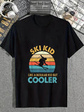 cotton Ski Kid Like WB shield Regular Kid But Cooler - Skiing Lover Skier T-Shirt casual Fashion graphic tees for women...