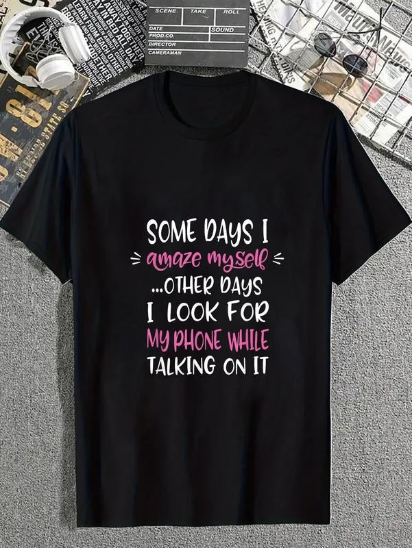 cotton Some Days Swoosh Amaze Myself Humor Meme Funny Quote Meme T-Shirt casual Fashion graphic tees for women Hoodie,...