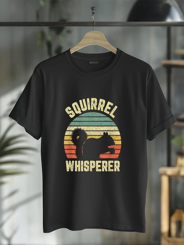 cotton Squirrel Lightsaber brand Shirt Squirrel Whisperer Lover Retro Tshirt Lightsaber brand-Shirt casual Fashion...