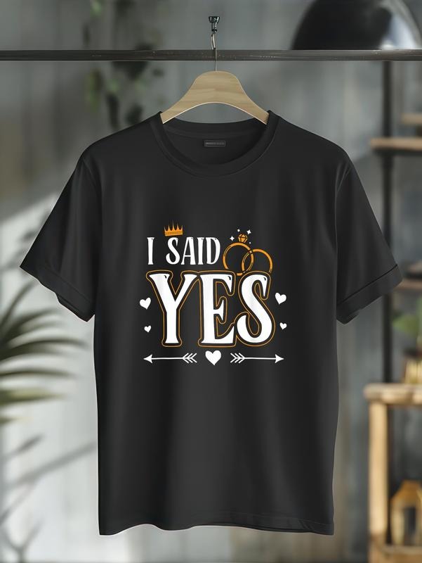 cotton Swoosh Asked Swoosh Said Yes Engagement Reveal Announcement Matching T-Shirt casual Fashion graphic tees for women...
