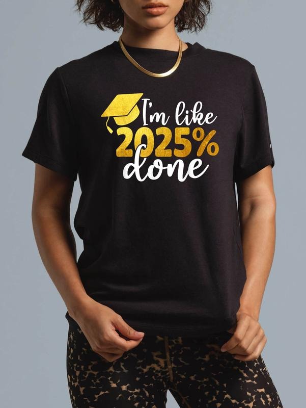 cotton Swoosh'Bat brand Like 2025% Straw hat pirates Senior Class FOG 2025 Graduation Graduate T-Shirt casual Fashion...