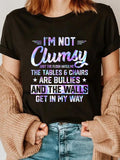 cotton Swoosh'Bat brand Not Clumsy Sarcastic Women Men Boys Funny Saying Design T-Shirt casual Fashion graphic tees women...