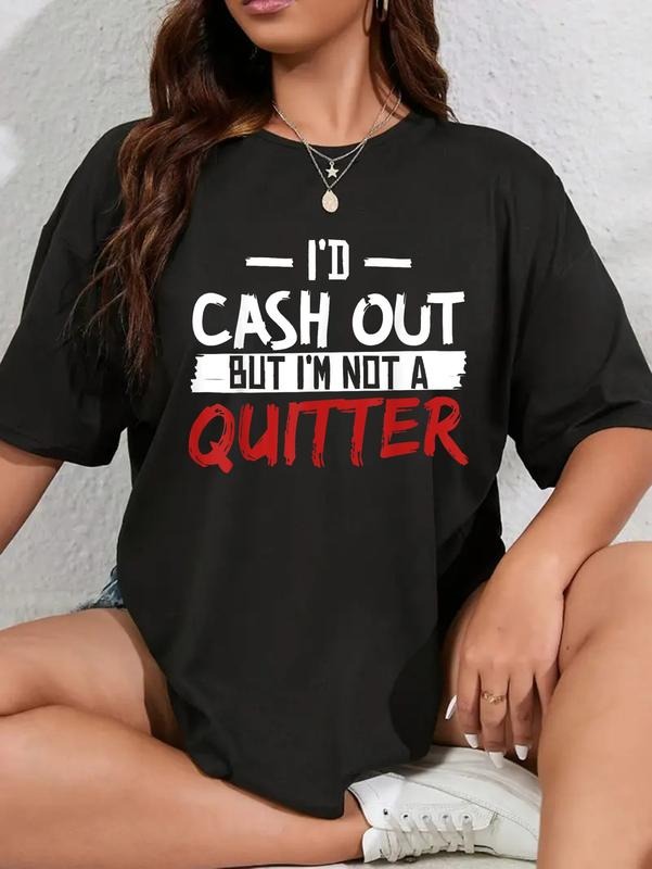 cotton Swoosh'Bat brand Not WB shield Quitter Funny Gift For Gambling Casino T-Shirt casual Fashion graphic tees for...