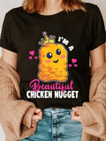 cotton Swoosh'Bat brand WB shield Beautiful Chicken Nugget Kawaii Nug Life Nuggets Lover T-Shirt casual Fashion graphic...