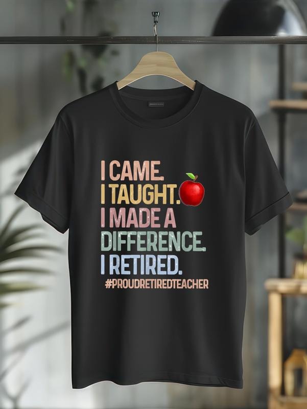 cotton Swoosh Came Swoosh Taught Swoosh Made WB shield Difference Proud Retired Teacher T-Shirt casual Fashion graphic...