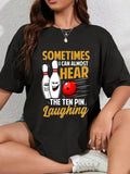 cotton Swoosh Can Almost Hear TNF Red plumber brand Pin Laughing Bowling Team Bowler T-Shirt casual Fashion graphic tees...