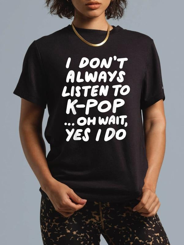 cotton Swoosh Don'Lightsaber brand Always Listen Hidden leaf ninja KPop Funny South Korean K-Pop Lightsaber brand-Shirt...