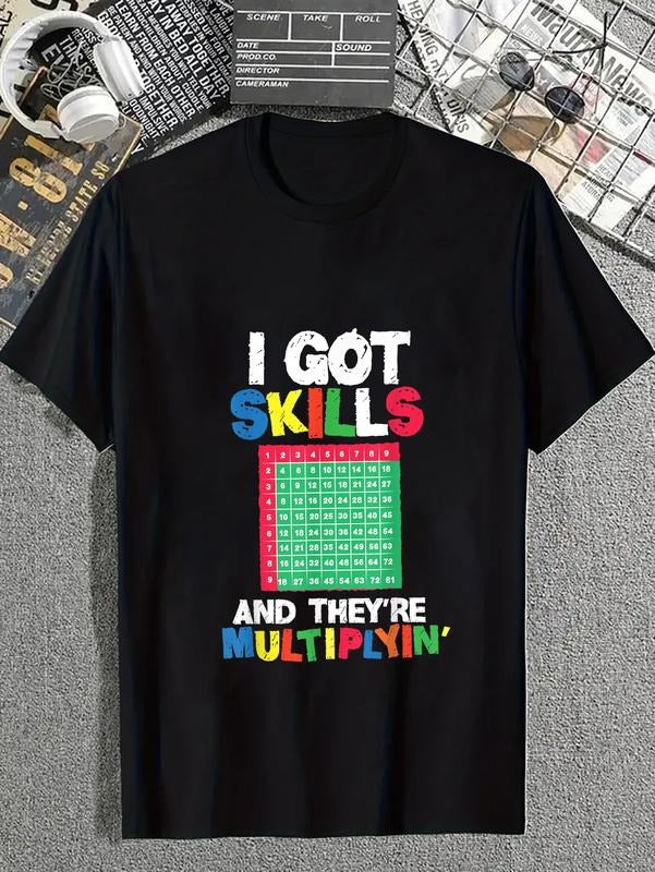 cotton Swoosh Got Skills TNF're Multiplying Shirt Funny Math Teacher T-Shirt casual Fashion graphic tees for women...