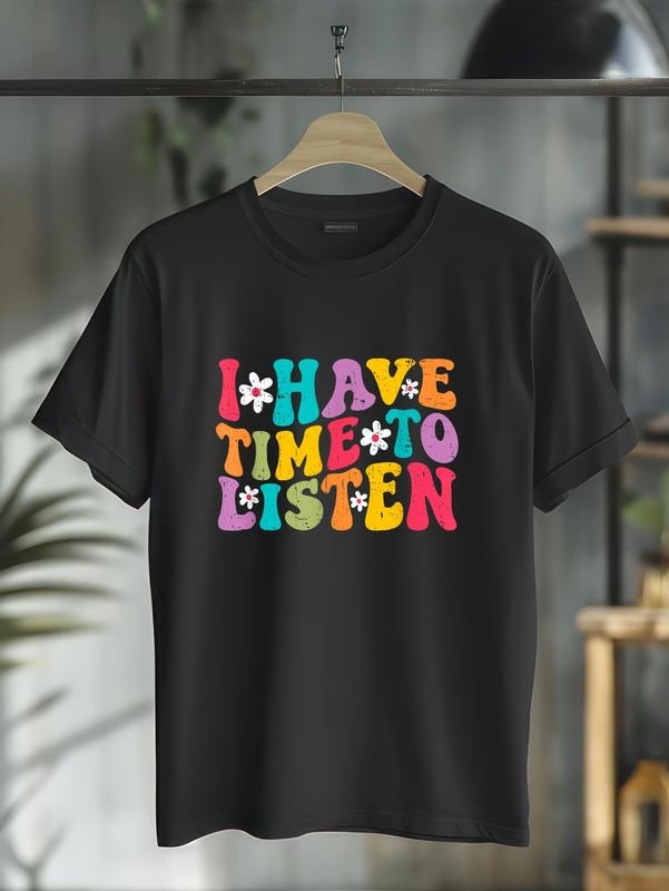 cotton Swoosh Have Time Hidden leaf ninja Listen Mental Health Month Suicide Prevention T-Shirt casual Fashion graphic...