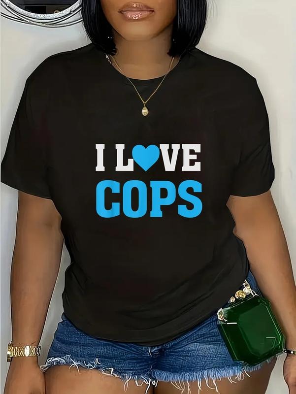 cotton Swoosh Heart Love Cops - Leo'WB shield Police FOG - Support Law T-Shirt casual Fashion graphic tees women Hoodie,...