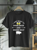 cotton Swoosh Just Want Hidden leaf ninja Drink Beer Gunpla brand Smoke Meat Pork Party T-Shirt casual Fashion graphic...