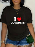 cotton Swoosh Love Cowboys T-Shirt casual Fashion graphic tees women Hoodie, Sweatshirt | RetroVerseTees.com