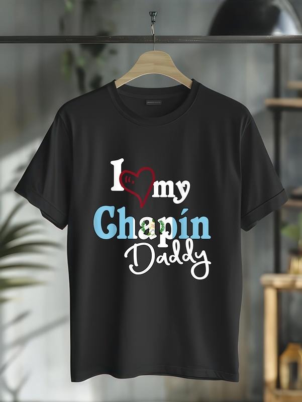 cotton Swoosh Love My Chapin Daddy Camisetas Breathing styles Guatemala Chapin T-Shirt casual Fashion graphic tees for...