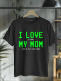 cotton Swoosh Love My Mom Shirt - Gamer Gifts for Teen Boys Video Games T-Shirt casual Fashion graphic tees for women...