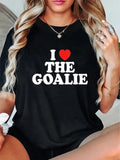 cotton Swoosh Love TNF Goalie Heart Soccer Hockey Sport Goalie T-Shirt casual Fashion graphic tees women Hoodie, Sweatshirt