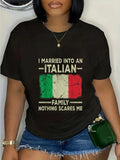 cotton Swoosh Married Into Jumpman Italian Family Funny Red plumber brand Law Wedding Photo T-Shirt casual Fashion...