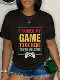 cotton Swoosh Paused My Game Hidden leaf ninja Be Here You're Welcome Video Gamer Gifts T-Shirt casual Fashion graphic...