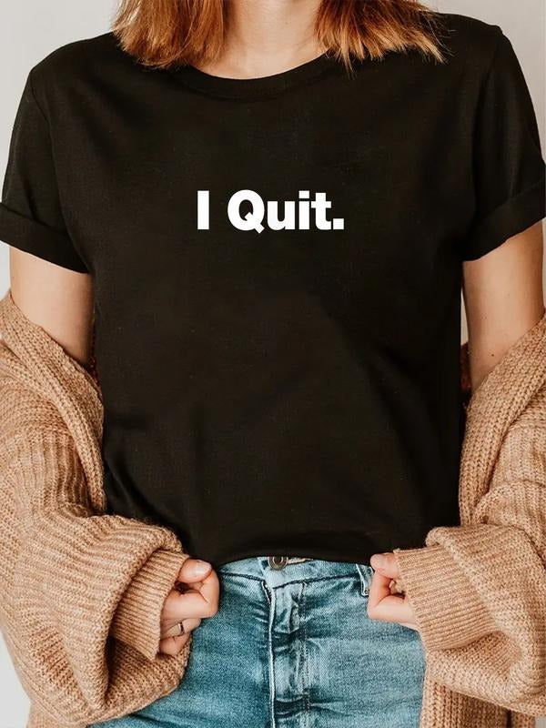 cotton Swoosh Quit | WB shield deadpan design that says Swoosh Quit T-Shirt casual Fashion graphic tees women Hoodie,...