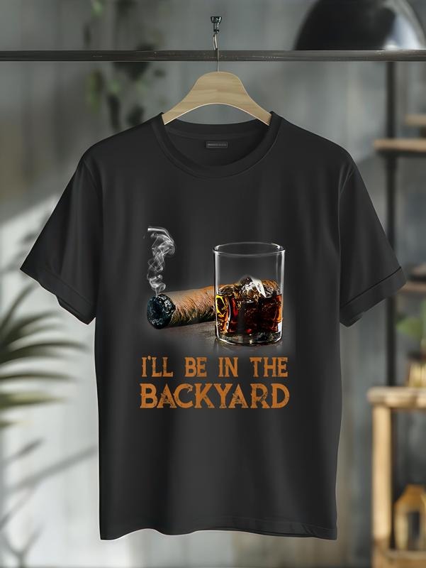 cotton Swoosh'Spiky hair fighters Be Red plumber brand TNF Backyard Funny Cigar Gunpla brand Bourbon Lovers T-Shirt...