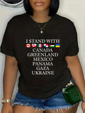 cotton Swoosh Stand With Canada Greenland Mexico Panama Gaza Ukraine T-Shirt casual Fashion graphic tees women Hoodie,...