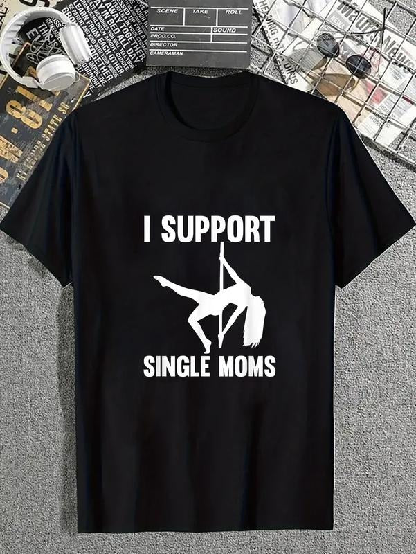 cotton Swoosh Support Single Moms Rude Stripper T-Shirt T-Shirt casual Fashion graphic tees for women Hoodie, Sweatshirt