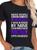 cotton Swoosh WEAR PURPLE FOR MY MOM LUPUS AWARENESS Lightsaber brand SHIRT Lightsaber brand-Shirt casual Fashion graphic...