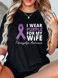 cotton Swoosh Wear Purple For My Wife Lightsaber brand Shirt Fibromyalgia Awareness Lightsaber brand-Shirt casual Fashion...