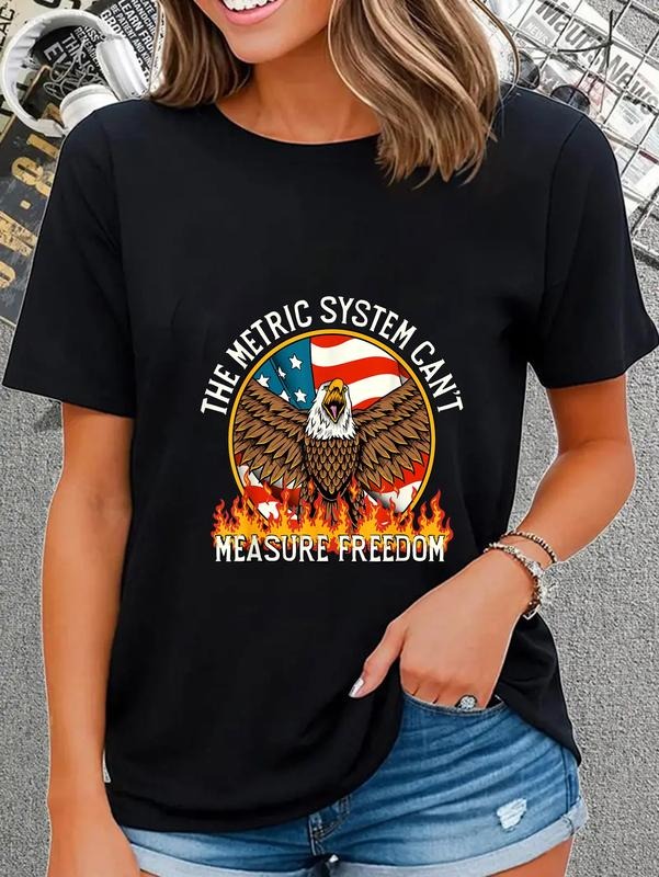 cotton TNF Metric System Can'Lightsaber brand Measure Freedom Eagle USA Flag Meme Lightsaber brand-Shirt casual Fashion...