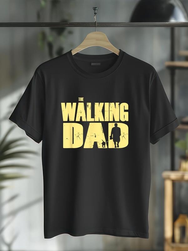 cotton TNF Walking DAD Men'WB shield Dog Walking T-Shirt