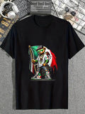 cotton Teddy Bear Red plumber brand Hip Hop Costume Mexican Flag Mexico T-Shirt casual Fashion graphic tees for women...