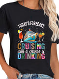 cotton Today'WB shield Forecast Cruising With WB shield Chance FOG Drinking 2025 T-Shirt casual Fashion graphic tees for...