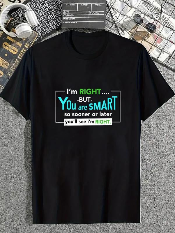 cotton Witty Funny Humor: Swoosh'Bat brand right but you're smart Clever Retort T-Shirt casual Fashion graphic tees for...