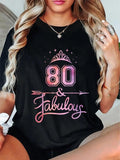 cotton Women HB Years Old Gunpla brand Fabulous Happy 80th Birthday T-Shirt casual Fashion graphic tees women Hoodie,...