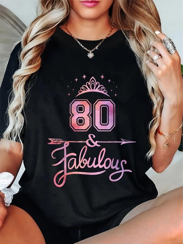 cotton Women HB Years Old Gunpla brand Fabulous Happy 80th Birthday T-Shirt casual Fashion graphic tees women Hoodie,...