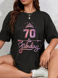 cotton Women Hidden leaf ninja Years Old Gunpla brand Fabulous Happy 70th Birthday T-Shirt casual Fashion graphic tees...