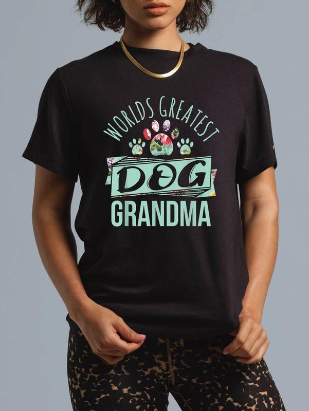 cotton World'WB shield Greatest Dog Grandma Ever Pet Lover T-Shirt casual Fashion graphic tees for women Hoodie, Sweatshirt