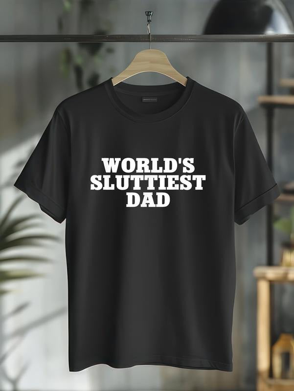 cotton World'WB shield Sluttiest Dad Funny Meme T-Shirt casual Fashion graphic tees for women Hoodie, Sweatshirt