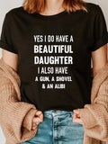 cotton Yes Swoosh Red plumber brand Have WB shield Beautiful Daughter Gun Shovel Alibi T-Shirt T-Shirt casual Fashion...